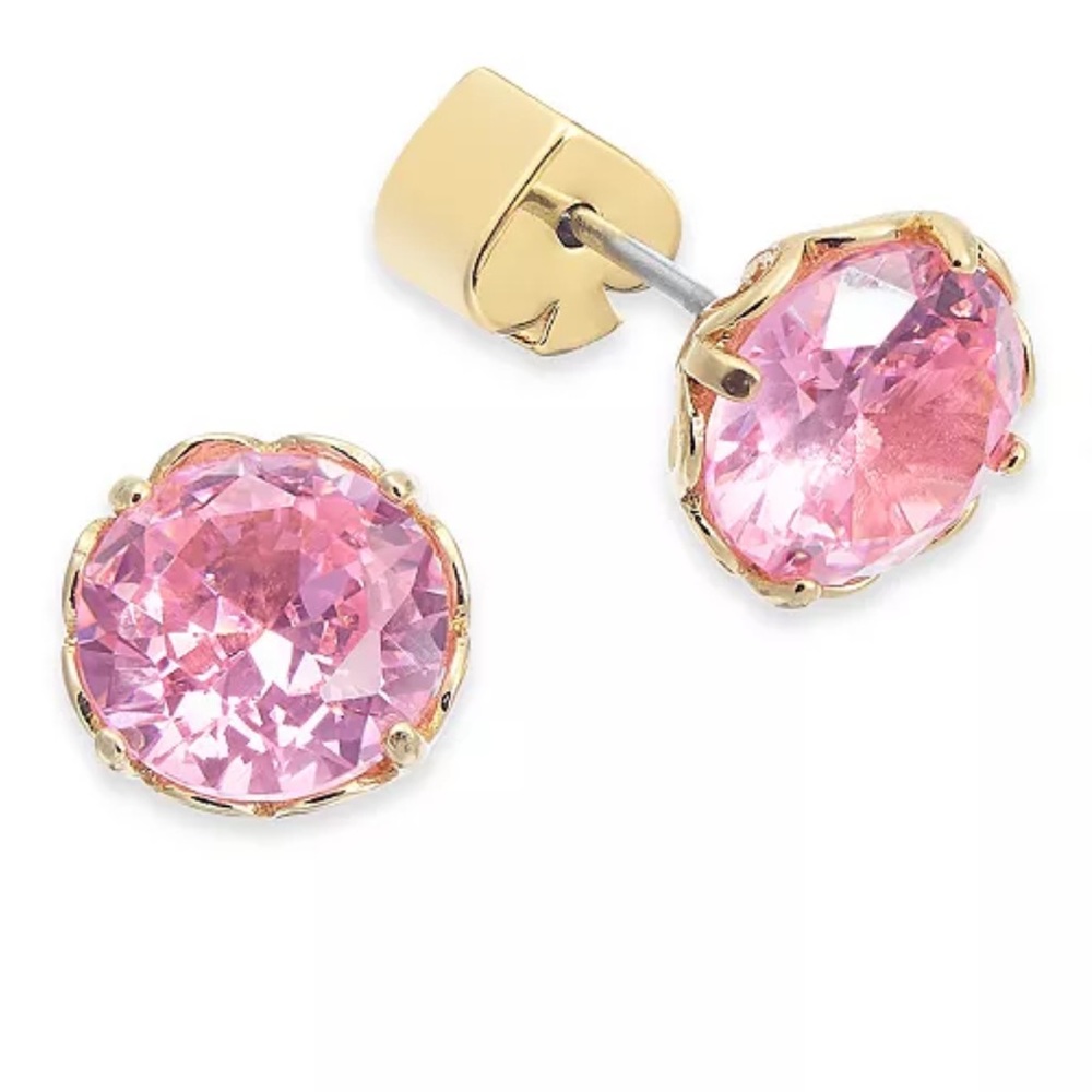 kate spade new york Pink/Gold Crystal Stud Earrings